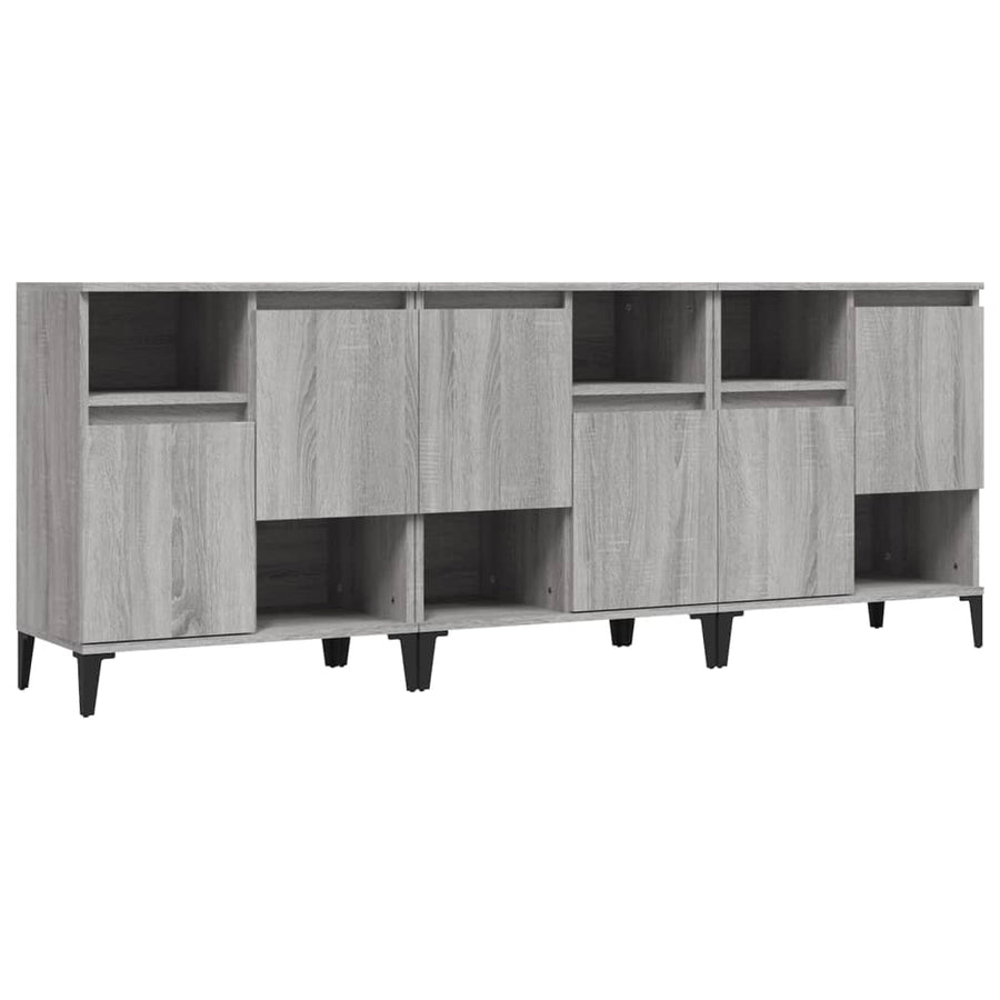 Dressoirs 60X35X70 Cm Bewerkt Hout Eikenkleur Grijs sonoma