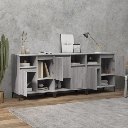 Dressoirs 60X35X70 Cm Bewerkt Hout Eikenkleur Grijs sonoma