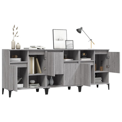Dressoirs 60X35X70 Cm Bewerkt Hout Eikenkleur Grijs sonoma