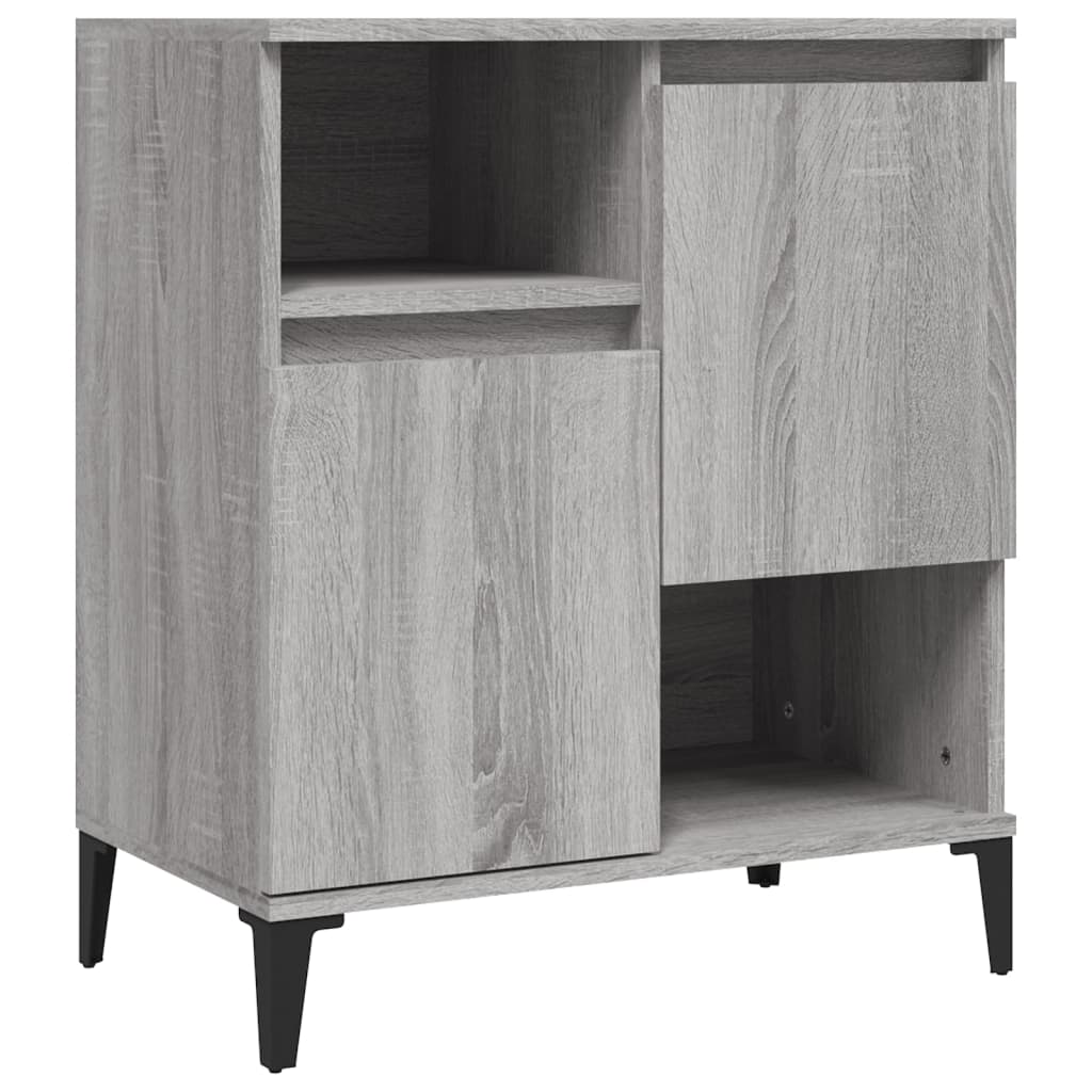Dressoirs 60X35X70 Cm Bewerkt Hout Eikenkleur Grijs sonoma