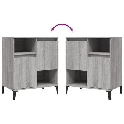 Dressoirs 60X35X70 Cm Bewerkt Hout Eikenkleur Grijs sonoma