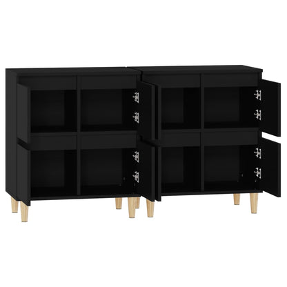 Dressoirs 2 St 60X35X70 Cm Bewerkt Hout Zwart