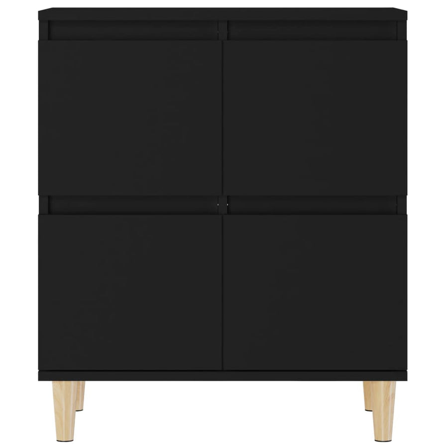 Dressoirs 2 St 60X35X70 Cm Bewerkt Hout Zwart