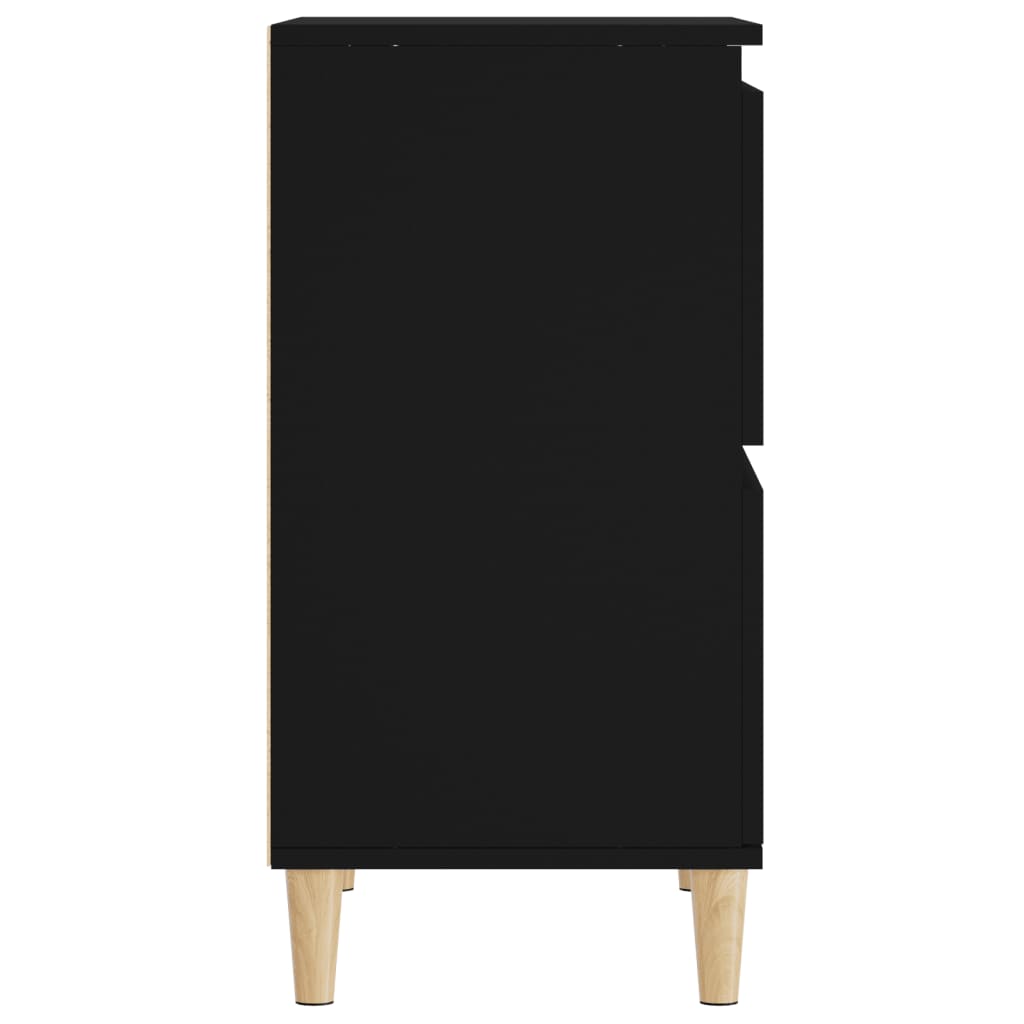 Dressoirs 2 St 60X35X70 Cm Bewerkt Hout Zwart