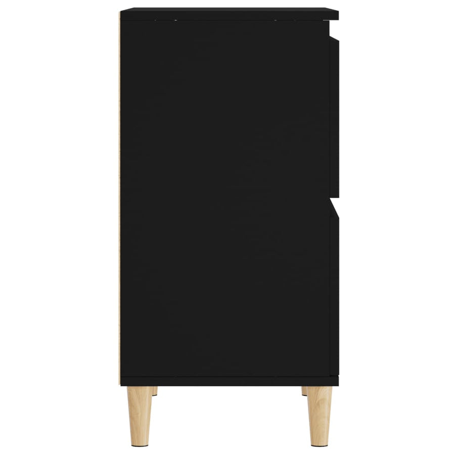 Dressoirs 2 St 60X35X70 Cm Bewerkt Hout Zwart