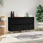 Sideboards 2 pcs 60x35x70 cm carved wood black