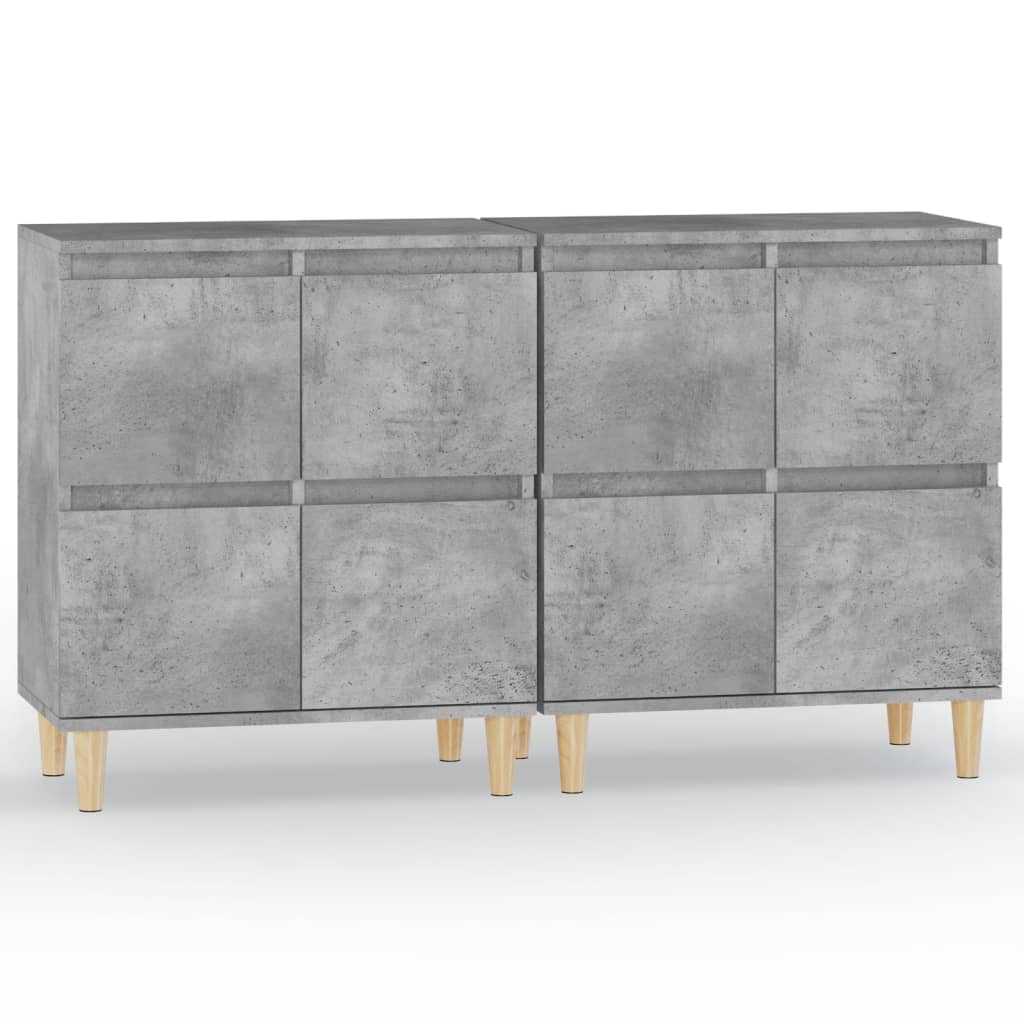 Dressoirs 2 St 60X35X70 Cm Bewerkt Hout Betongrijs