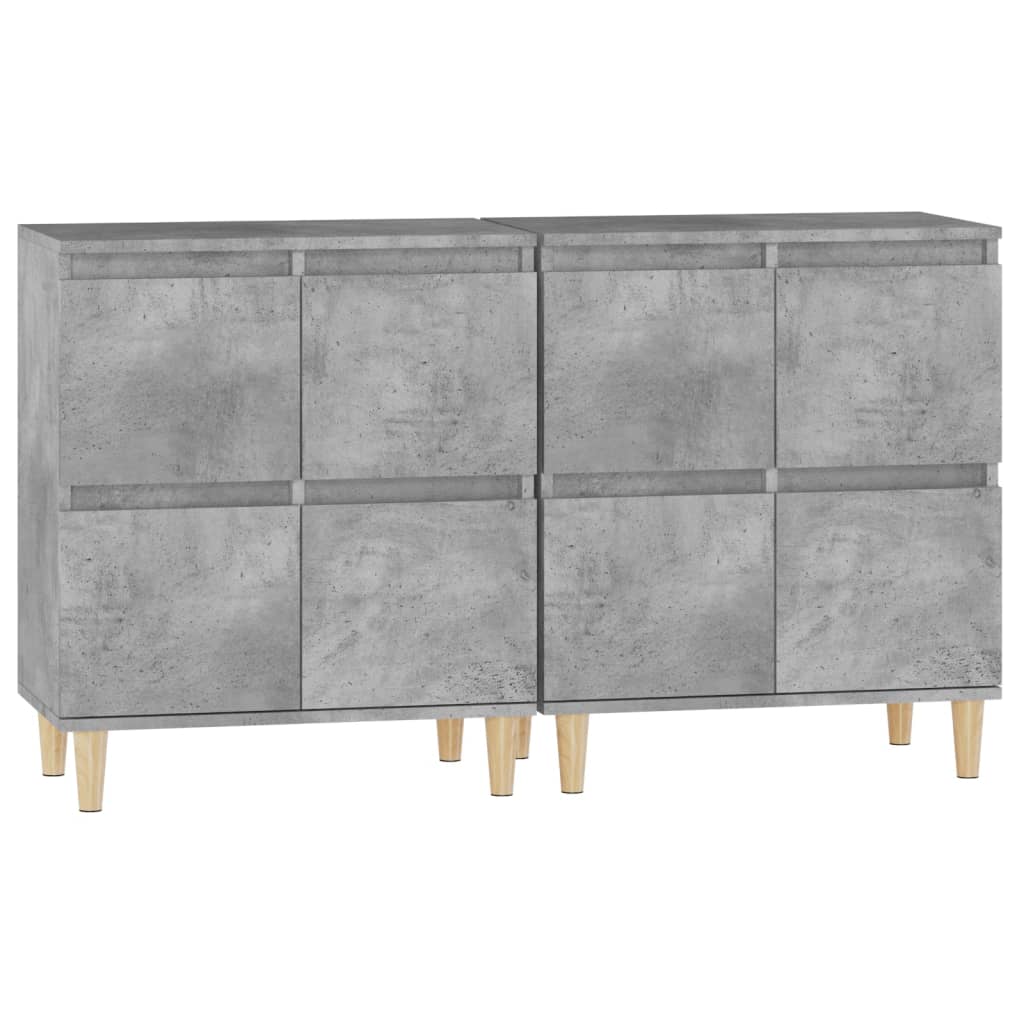 Dressoirs 2 St 60X35X70 Cm Bewerkt Hout Betongrijs