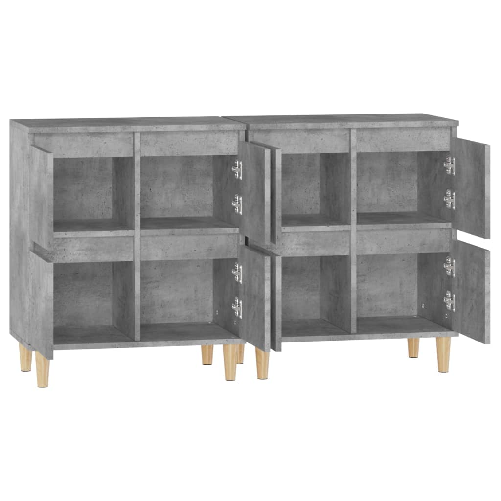 Dressoirs 2 St 60X35X70 Cm Bewerkt Hout Betongrijs