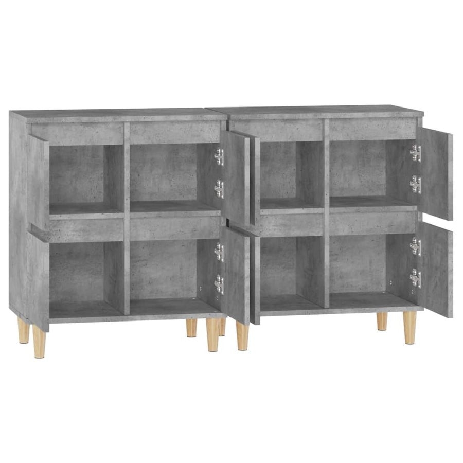 Dressoirs 2 St 60X35X70 Cm Bewerkt Hout Betongrijs