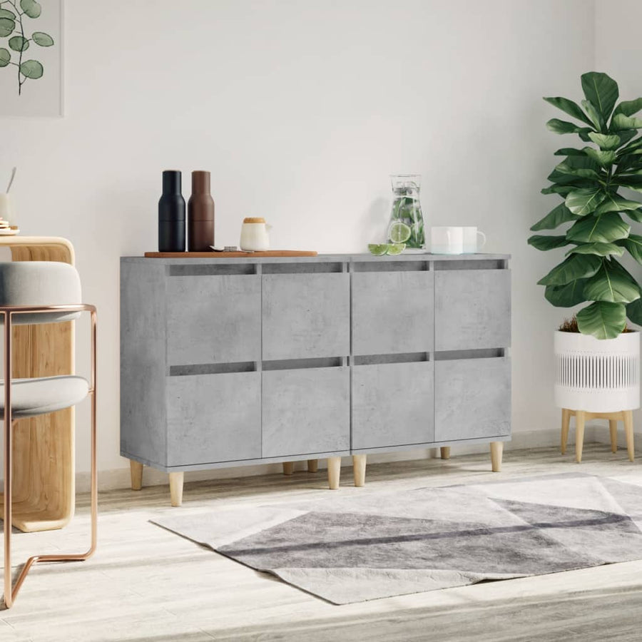 Dressoirs 2 St 60X35X70 Cm Bewerkt Hout Betongrijs