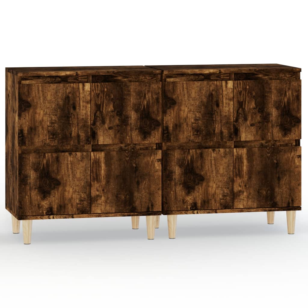 Dressoirs 2 St 60X35X70 Cm Bewerkt Hout Gerookt Eikenkleurig