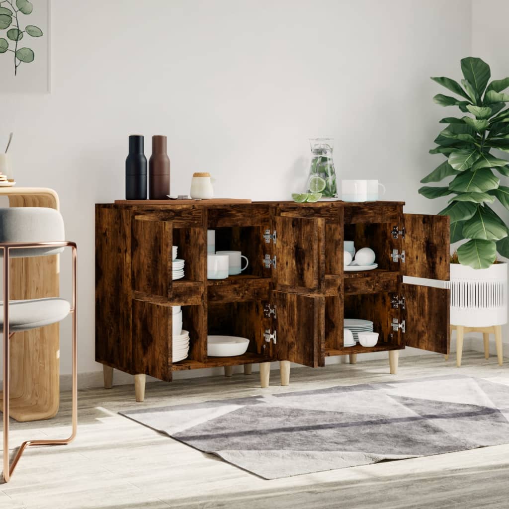 Dressoirs 2 St 60X35X70 Cm Bewerkt Hout Gerookt Eikenkleurig