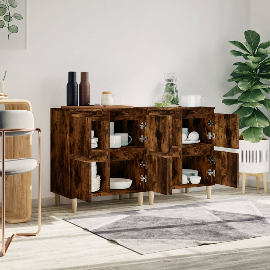 Dressoirs 2 St 60X35X70 Cm Bewerkt Hout Gerookt Eikenkleurig