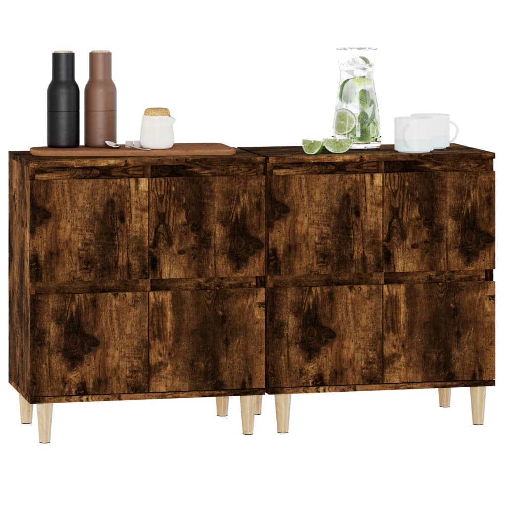 Dressoirs 2 St 60X35X70 Cm Bewerkt Hout Gerookt Eikenkleurig