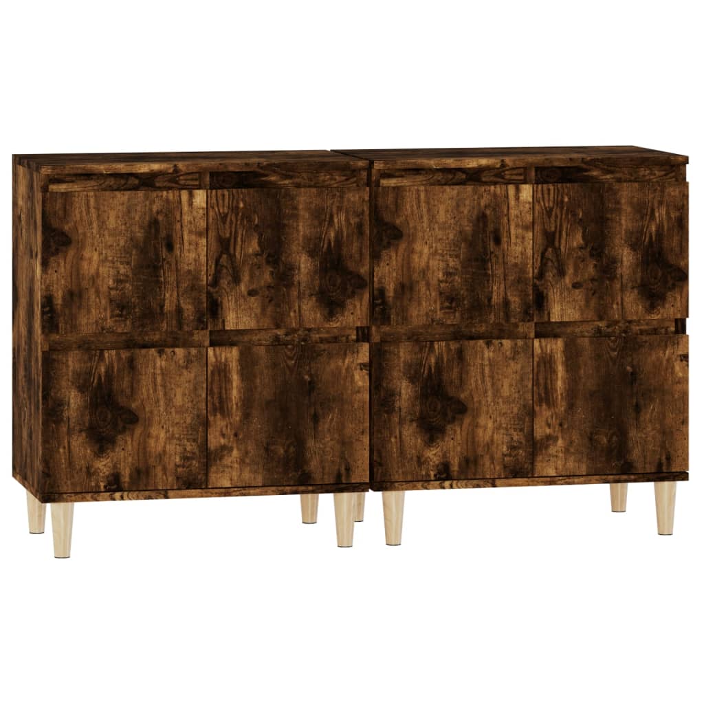 Dressoirs 2 St 60X35X70 Cm Bewerkt Hout Gerookt Eikenkleurig
