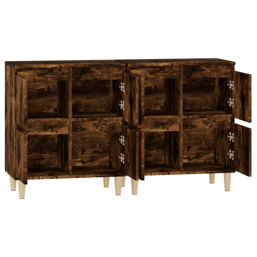 Dressoirs 2 St 60X35X70 Cm Bewerkt Hout Gerookt Eikenkleurig