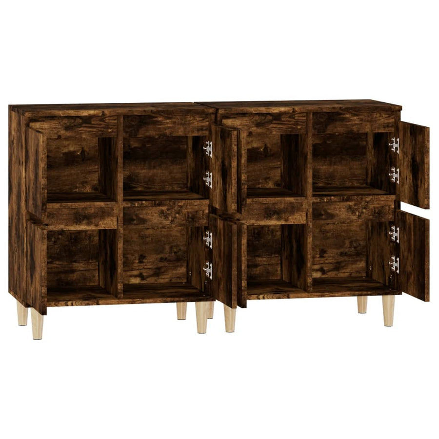 Dressoirs 2 St 60X35X70 Cm Bewerkt Hout Gerookt Eikenkleurig
