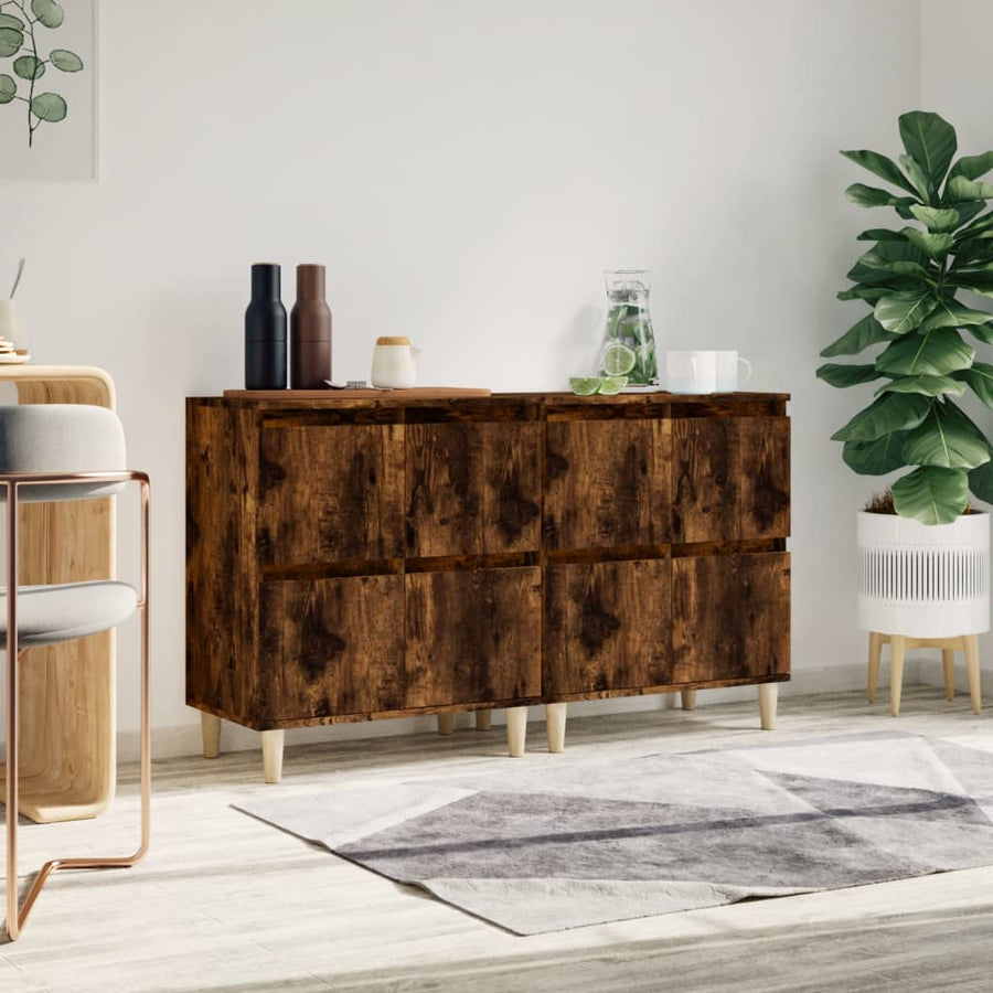 Dressoirs 2 St 60X35X70 Cm Bewerkt Hout Gerookt Eikenkleurig