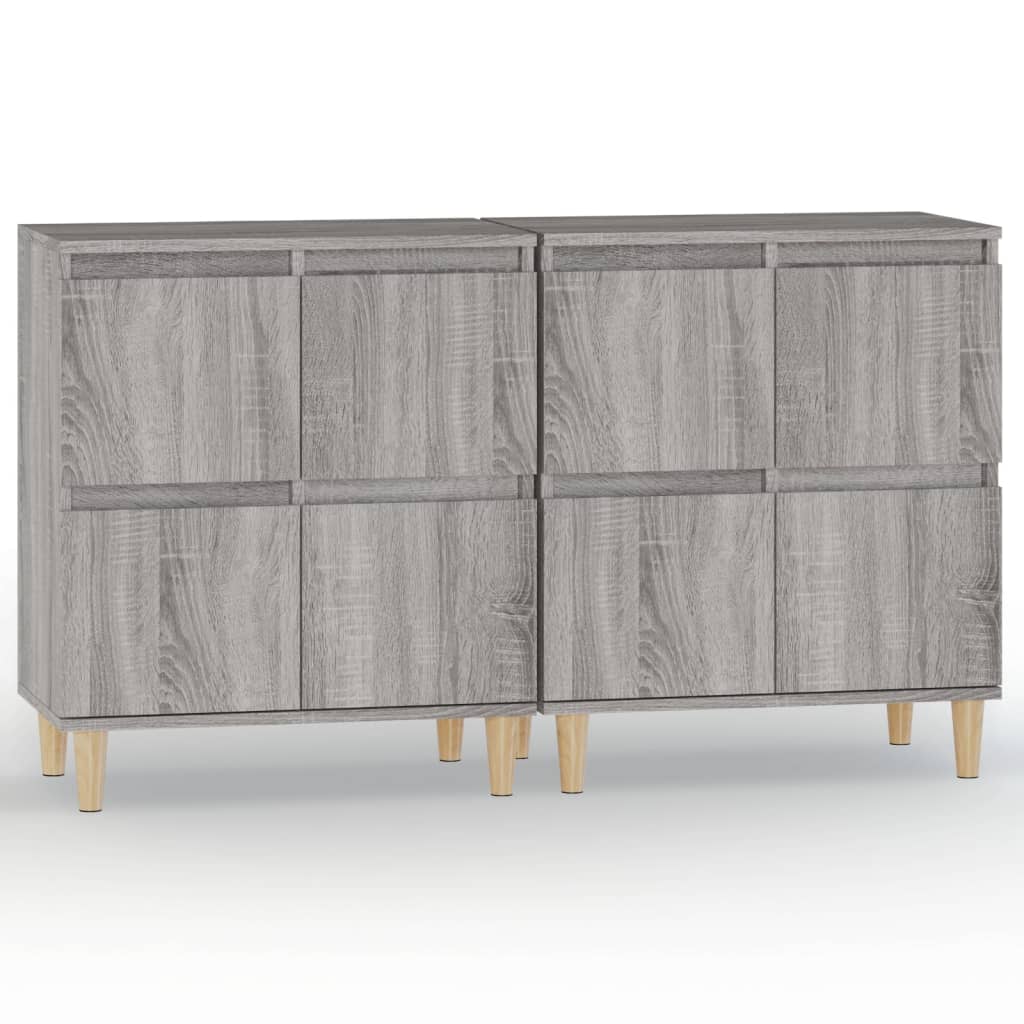 Dressoirs 2 St 60X35X70 Cm Bewerkt Hout Grijs Sonoma Eikenkleur