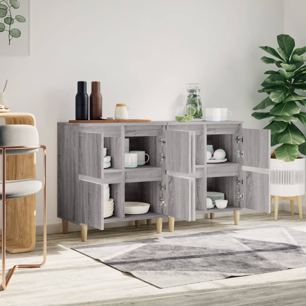 Dressoirs 2 St 60X35X70 Cm Bewerkt Hout Grijs Sonoma Eikenkleur