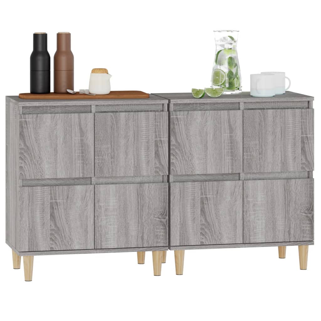 Dressoirs 2 St 60X35X70 Cm Bewerkt Hout Grijs Sonoma Eikenkleur
