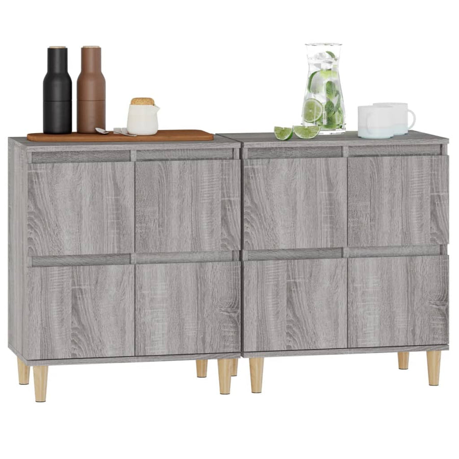 Dressoirs 2 St 60X35X70 Cm Bewerkt Hout Grijs Sonoma Eikenkleur