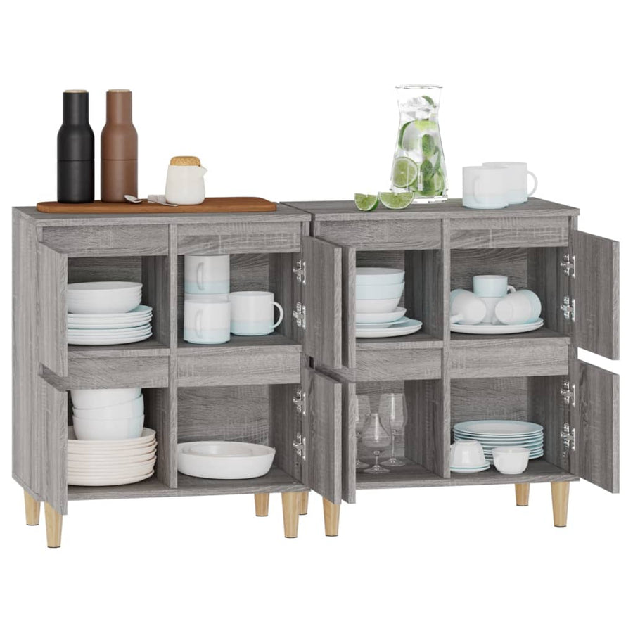 Dressoirs 2 St 60X35X70 Cm Bewerkt Hout Grijs Sonoma Eikenkleur