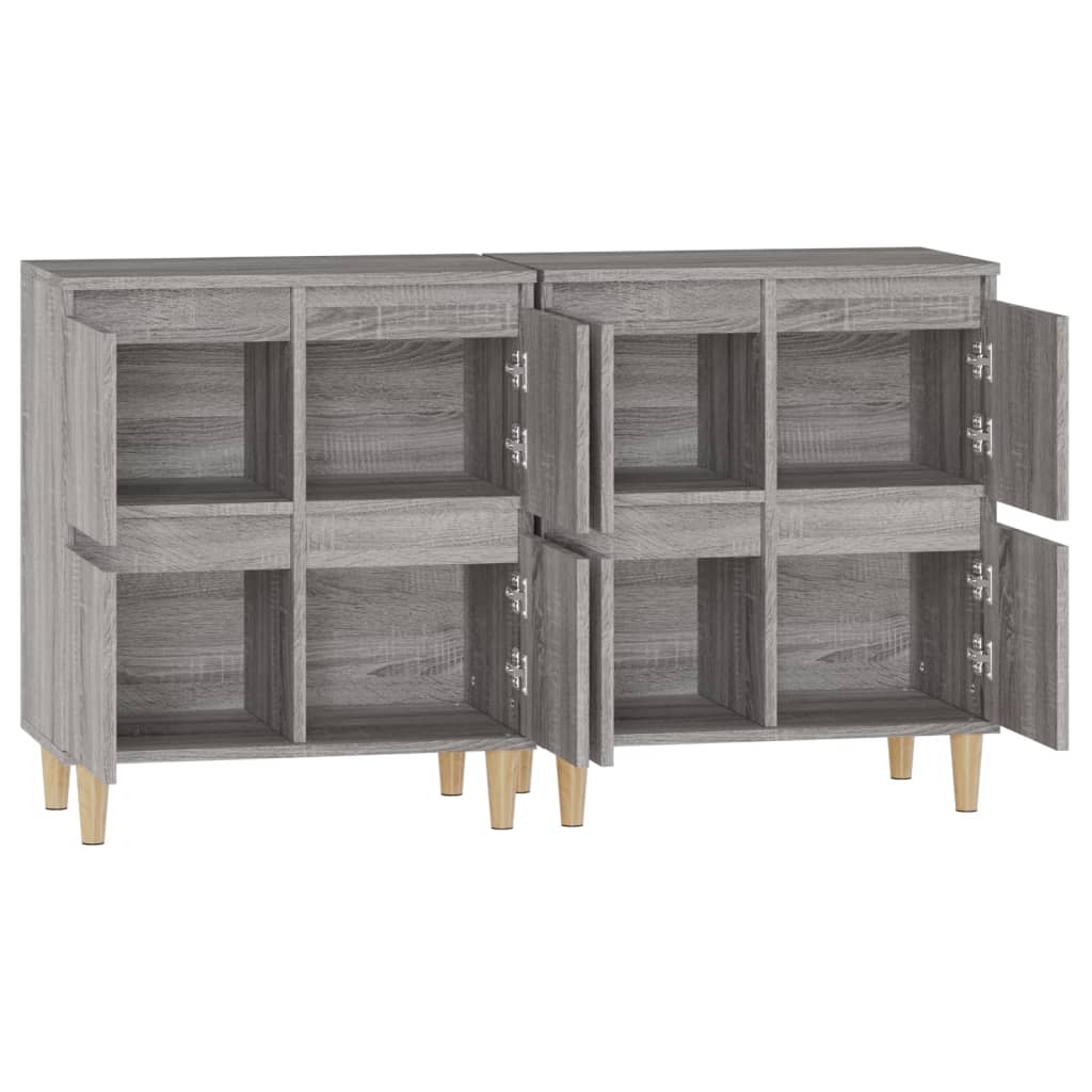 Dressoirs 2 St 60X35X70 Cm Bewerkt Hout Grijs Sonoma Eikenkleur
