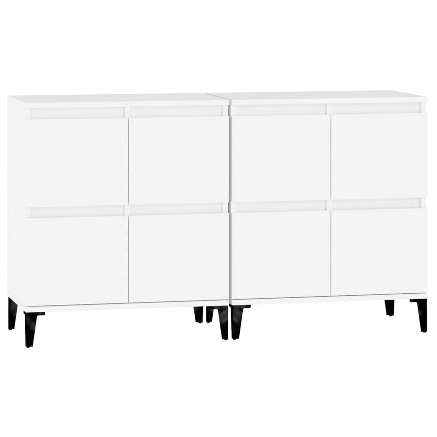 Dressoirs 2 St 60X35X70 Cm Bewerkt Hout Wit