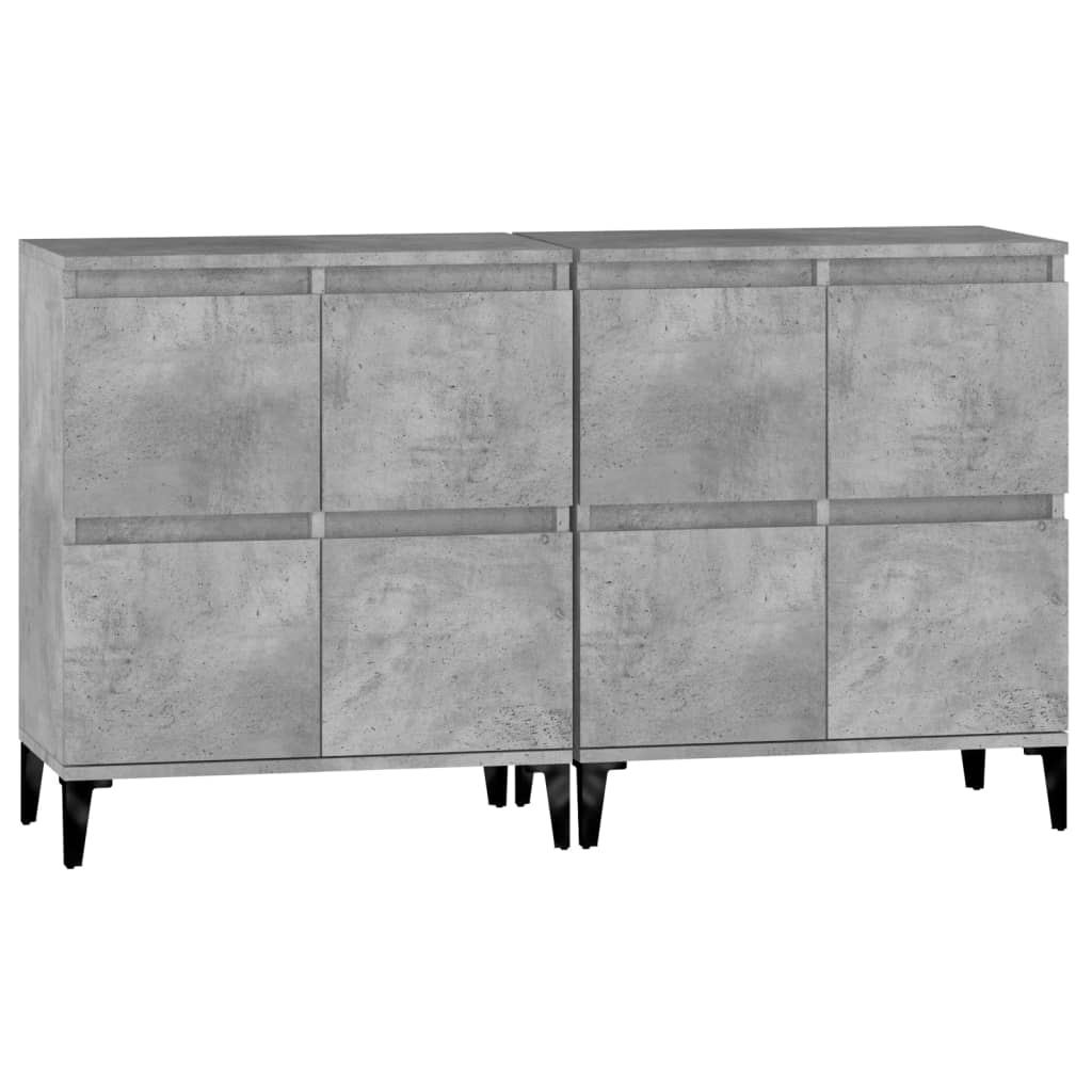 Dressoirs 2 St 60X35X70 Cm Bewerkt Hout Betongrijs