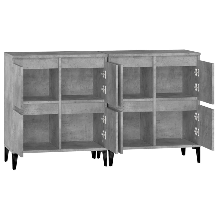 Dressoirs 2 St 60X35X70 Cm Bewerkt Hout Betongrijs