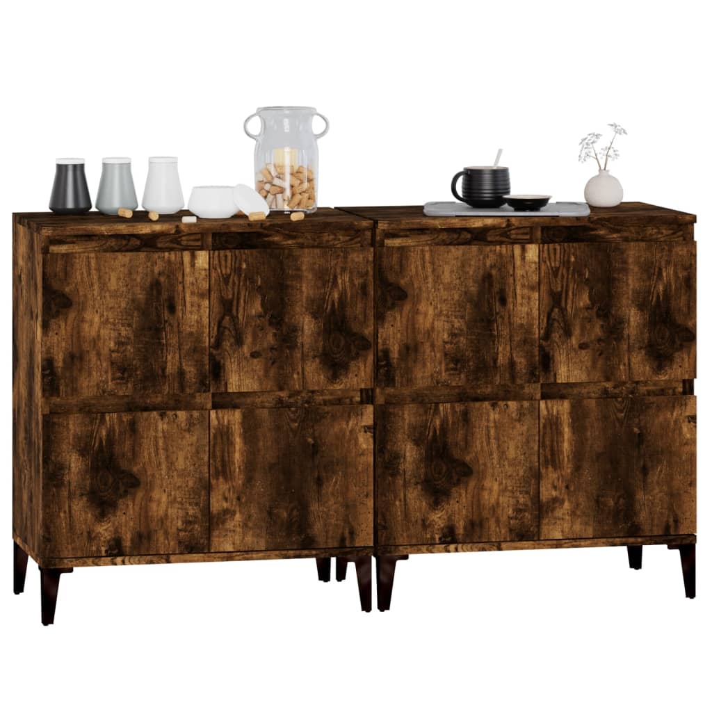 Dressoirs 2 St 60X35X70 Cm Bewerkt Hout Gerookt Eikenkleurig