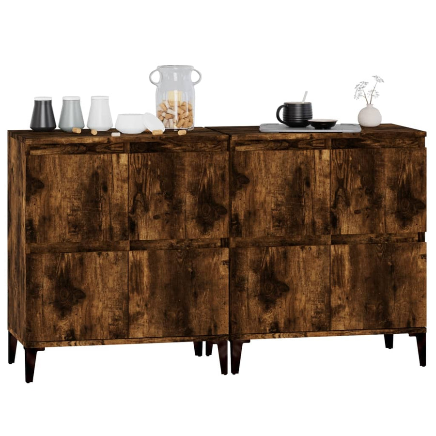 Dressoirs 2 St 60X35X70 Cm Bewerkt Hout Gerookt Eikenkleurig