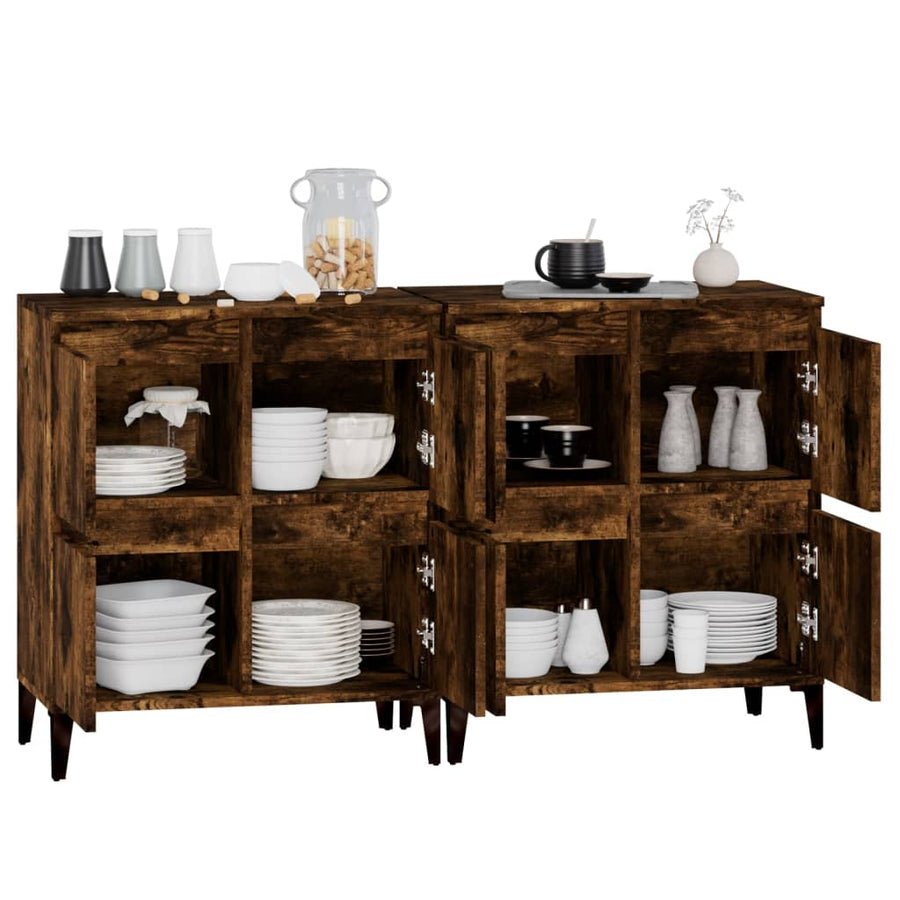Dressoirs 2 St 60X35X70 Cm Bewerkt Hout Gerookt Eikenkleurig