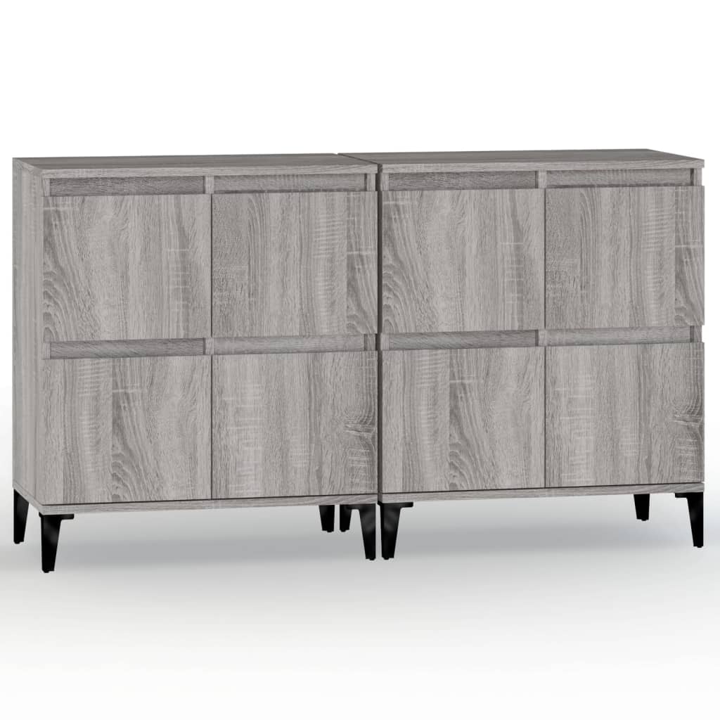 Dressoirs 2 St 60X35X70 Cm Bewerkt Hout Grijs Sonoma Eikenkleur