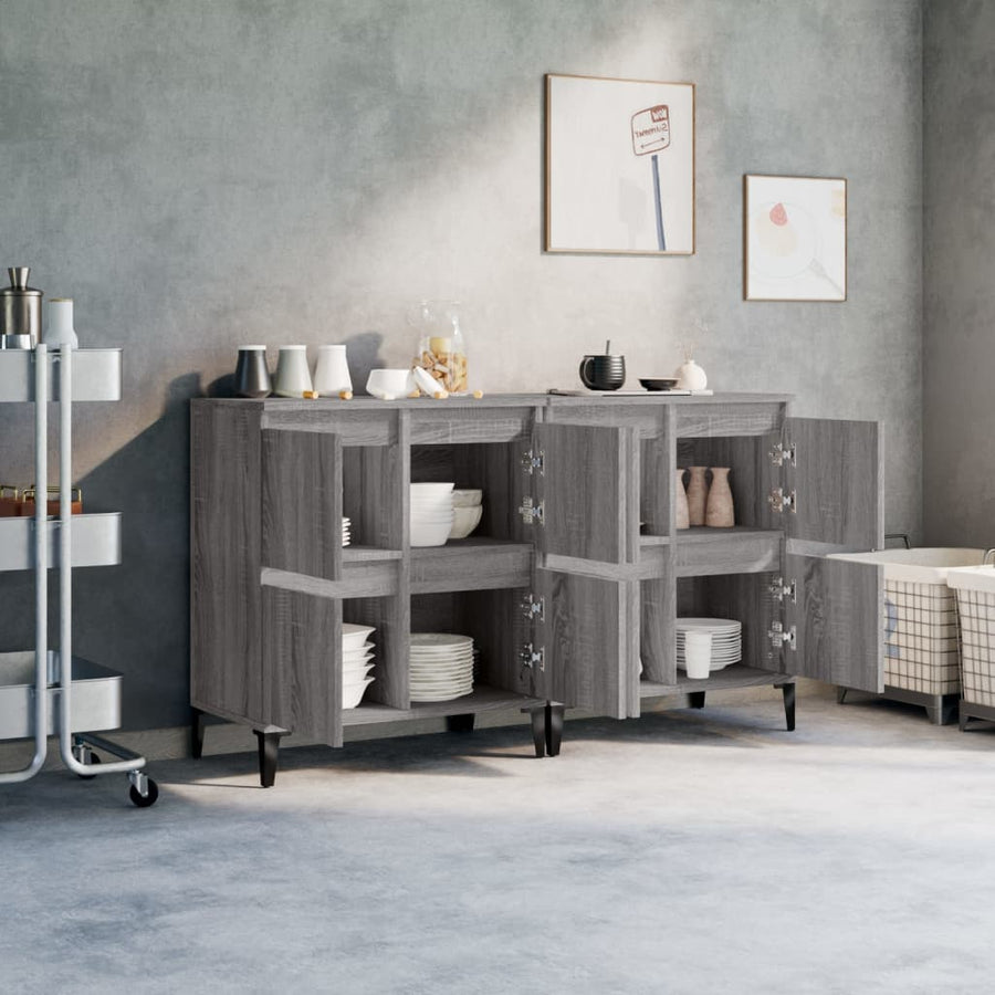 Dressoirs 2 St 60X35X70 Cm Bewerkt Hout Grijs Sonoma Eikenkleur