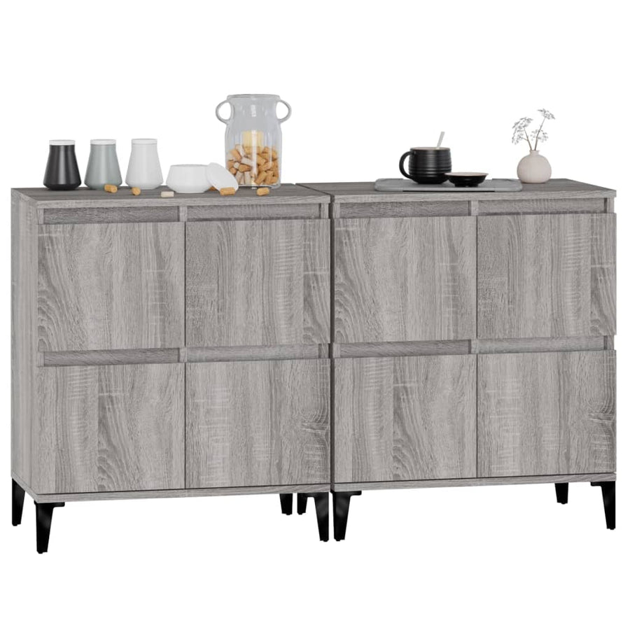 Dressoirs 2 St 60X35X70 Cm Bewerkt Hout Grijs Sonoma Eikenkleur
