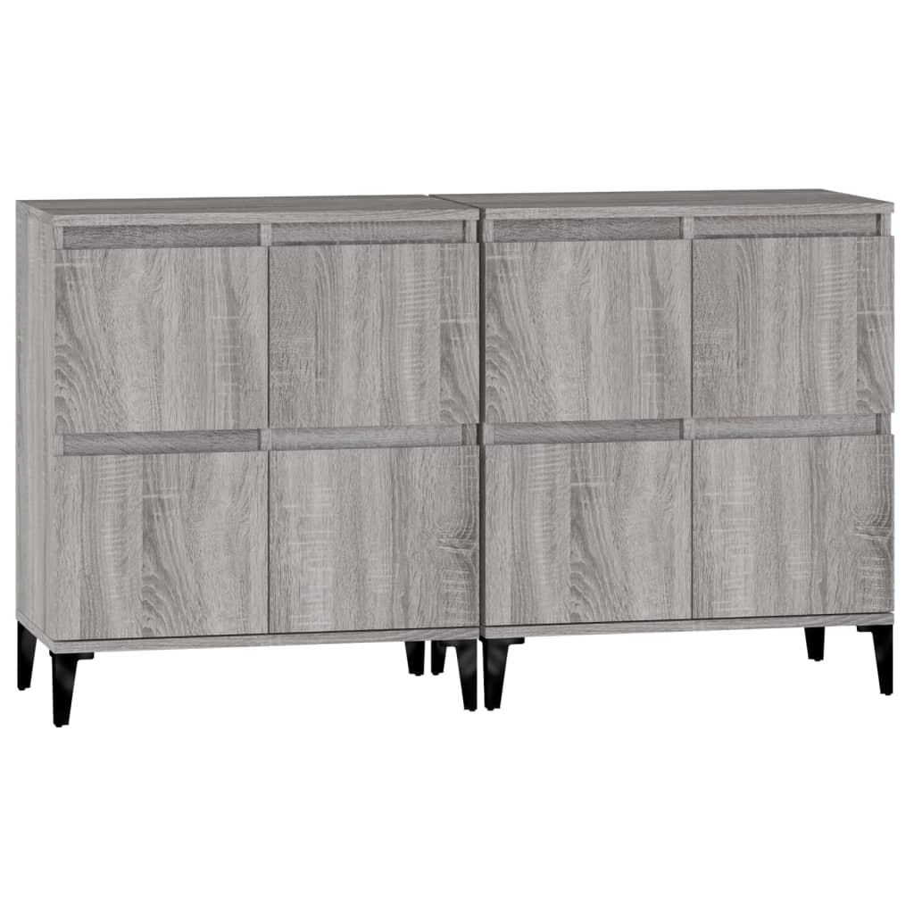 Dressoirs 2 St 60X35X70 Cm Bewerkt Hout Grijs Sonoma Eikenkleur