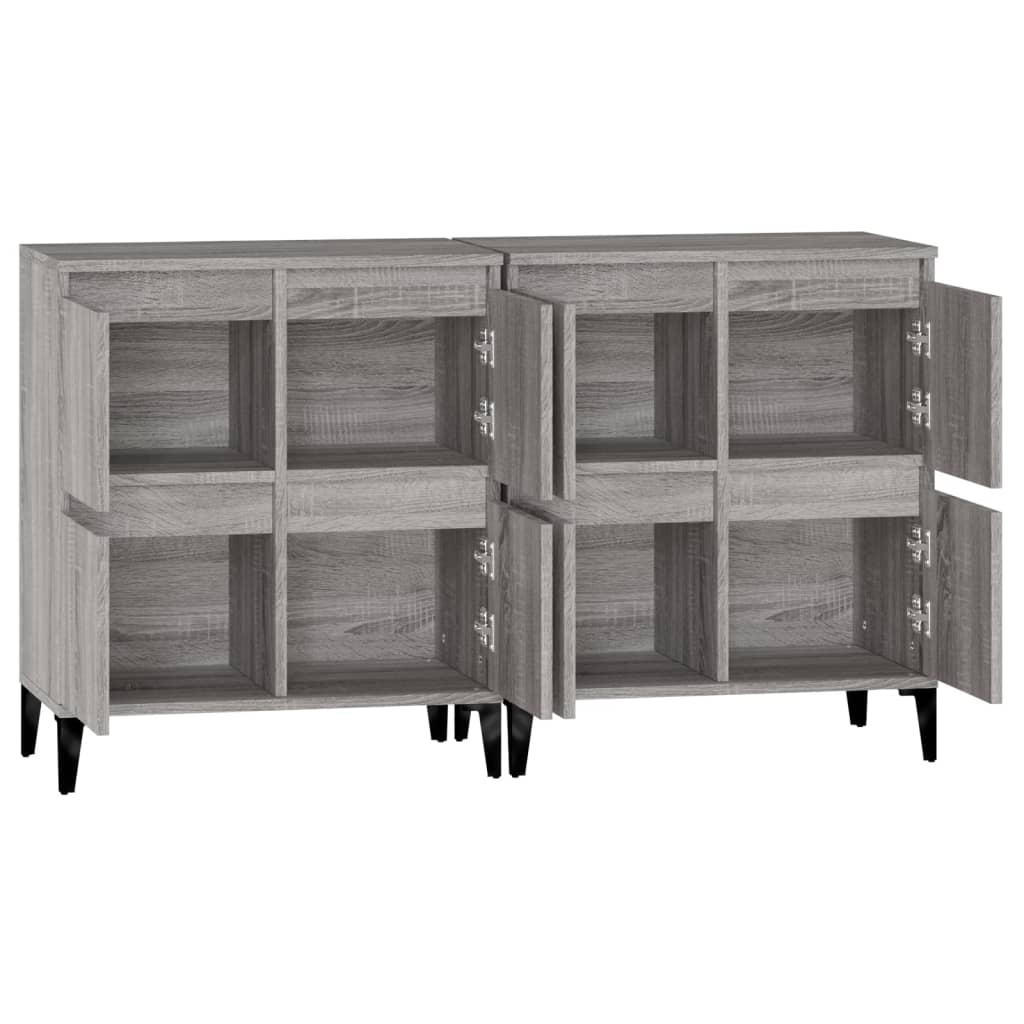 Dressoirs 2 St 60X35X70 Cm Bewerkt Hout Grijs Sonoma Eikenkleur