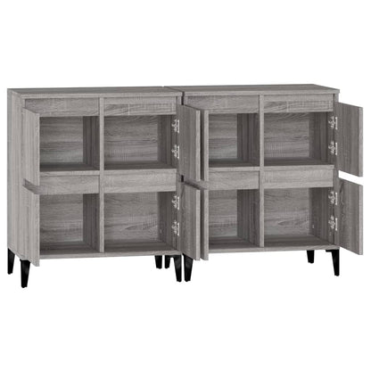 Dressoirs 2 St 60X35X70 Cm Bewerkt Hout Grijs Sonoma Eikenkleur