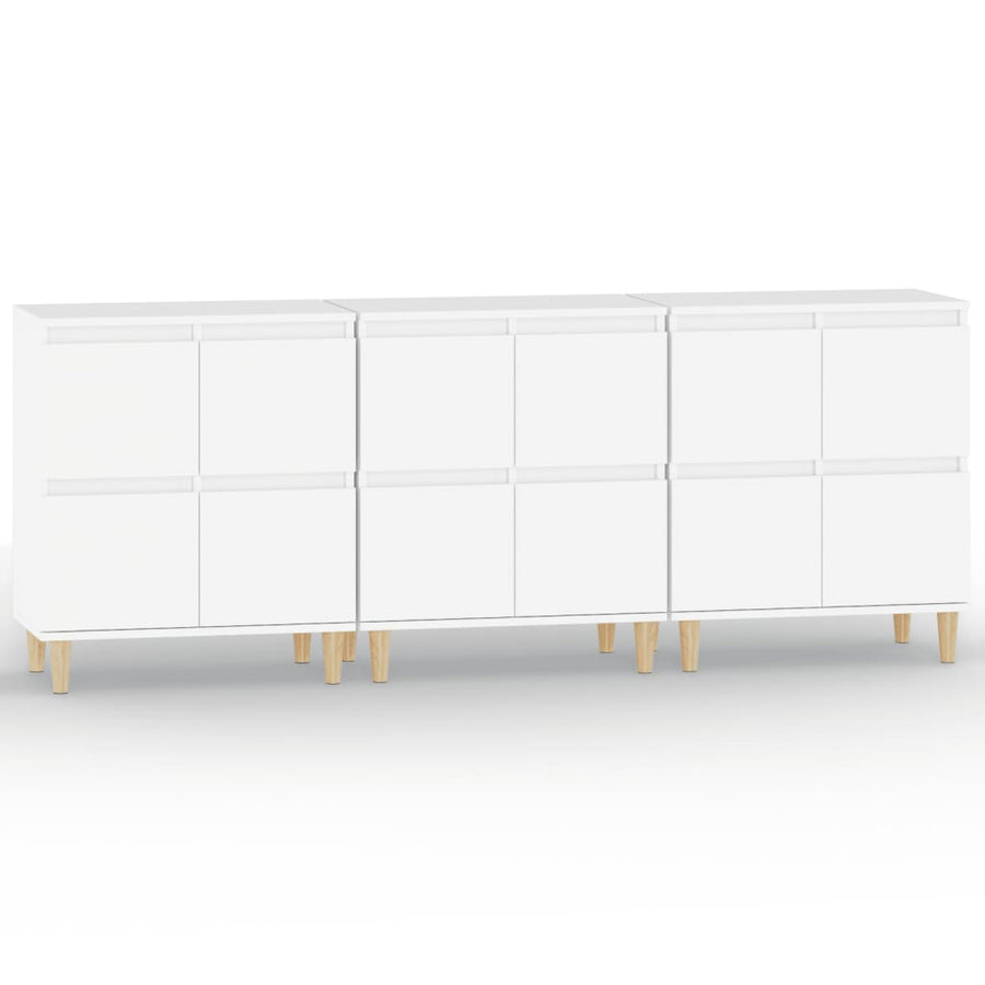 Dressoirs 3 St 60X35X70 Cm Bewerkt Hout Wit