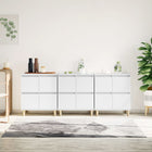 Sideboards 3 pcs 60x35x70 cm carved wood white