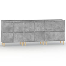 Dressoirs 3 St 60X35X70 Cm Bewerkt Hout Betongrijs