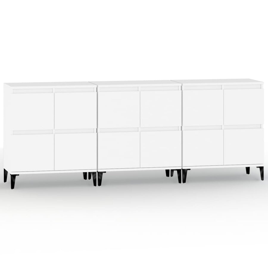 Dressoirs 3 St 60X35X70 Cm Bewerkt Hout Wit