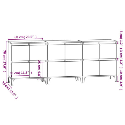 Dressoirs 60X5X70 Cm Bewerkt Hout Kleurig 3 Sonoma eiken