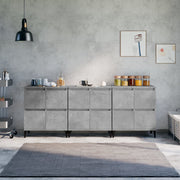 Sideboards 3 pcs 60x35x70 cm engineered wood concrete gray