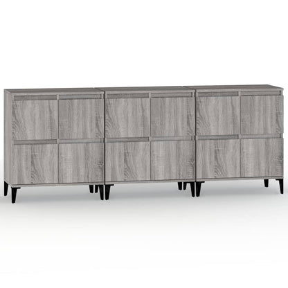 Dressoirs 3 St 60X35X70 Cm Bewerkt Hout Grijs Sonoma Eikenkleur