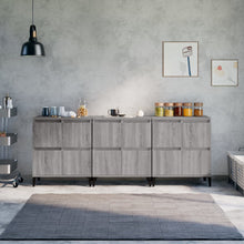 Dressoirs 3 St 60X35X70 Cm Bewerkt Hout Grijs Sonoma Eikenkleur