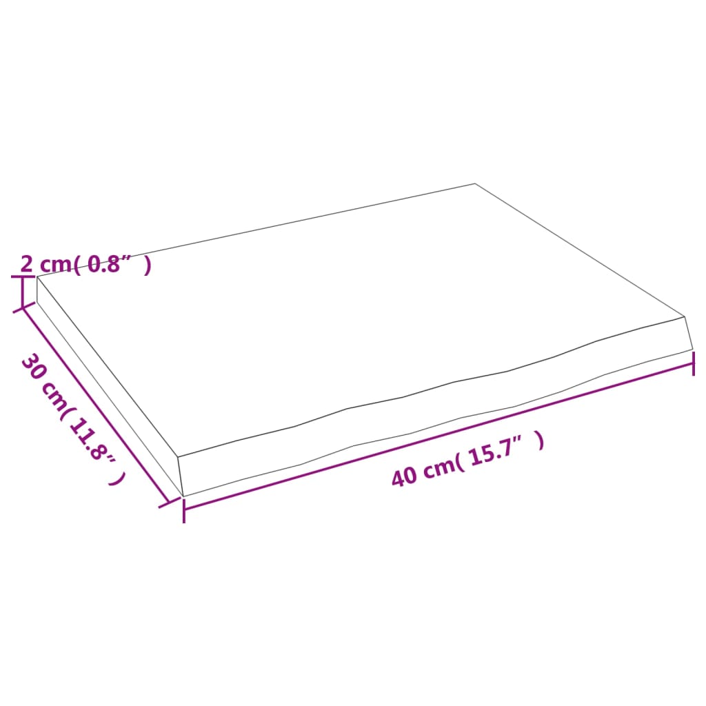 Wastafelblad 40X30X2 Cm Onbehandeld Massief Hout 40 x 30 x 2 cm Naturel